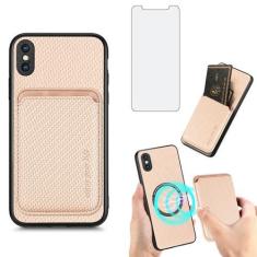 Imagem de Asuwish Capa de telefone para iPhone Xs Max capa carteira com protetor de tela de vidro temperado fina e suporte de cartão de crédito acessórios para celular i X XR Xsmax 10x SX Xmax 10xs 10s 10 Plus