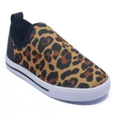 Imagem de Tênis Infantil Calce Facil Confortável Facheta Estampa Onça-Feminino