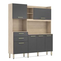 Imagem de Cozinha Compacta Select 6 Portas E 2 Gavetas Avena Grafito - Demóbile Avena Grafito