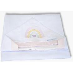 Imagem de Toalha De Banho Malha Forrada Com Fralda Boneca Rosa - Minha Casa Baby