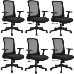 Imagem de Conjunto com 6 Cadeiras para Escritório Diretor Boston Office Nr17 Preto