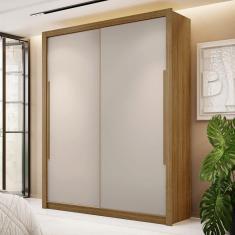 Imagem de Guarda-Roupa Solteiro Denver 2 Portas 3 Gavetas Flex Nature/Cinza - Pnr Móveis