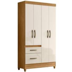 Imagem de Guarda Roupa Madri 110cm 4 Portas Freijó Off White Moval