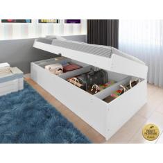 Imagem de Cama Solteiro Com Bau Framar Camila Branca Mdf/Mdp - Framar Moveis