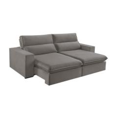 Imagem de Sofá Retrátil e Reclinável Bee Veludo - Blossom Casa, Cinza 2103, 250 