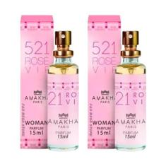 Imagem de Kit 2 Perfume 521 Vip Rose Feminino Amakha Paris Bolso Bolsa
