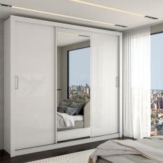 Imagem de Guarda-Roupa Casal Absolut 3 Portas com Espelho Branco - Panorama Móveis