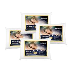 Imagem de Travesseiro Viscoelástico Visco Slim Kit c/ 4 Un (38x58) - Ortobom