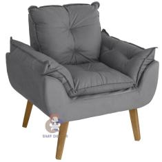 Imagem de Poltrona Decorativa Opala Suede Marrom SU DECOR