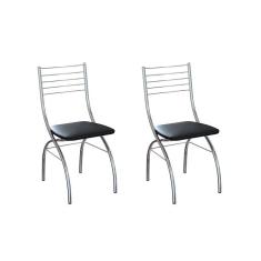 Imagem de Conjunto com 2 Cadeiras de Cozinha Lizzy  e Cromado