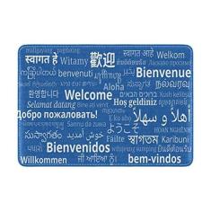 Imagem de My Daily Multilingual Welcome Capa protetora de couro para passaporte