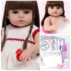 Imagem de Boneca Reborn Recem Nascida Princesa Linda 46cm Com Chupeta