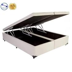 Imagem de Base Box Blindado Casal Bipartido AColchoes Sintético Bege 40x138x188
