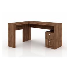 Imagem de Mesa De Escritorio Me4129 C 2 Gavetas Nogal Tecno Mobili