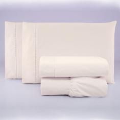 Imagem de Jogo de Lençol Casal Algodão Percal 200 Fios 4 Peças - Palha