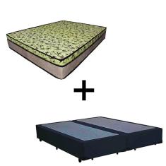 Imagem de Cama Box King 193 Tecido Sintético Preto com Colchão Espuma D33 Tokio Bege - Bello Box - 65x193x203