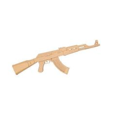 Imagem de Quebra Cabeças 3D Fuzil Ak-47 Em Mdf 3mm Natural - Darama