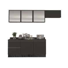 Imagem de Cozinha Completa Bartira Linea 6 Portas, 3 Gavetas e Portas de Vidro - 260cm de largura