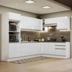 Imagem de Cozinha Completa 479003 Armário E Balcão Branco Brilho