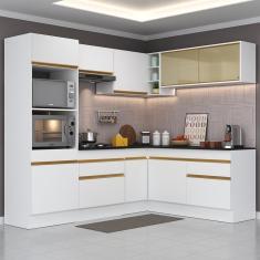 Imagem de Cozinha Completa De Canto Mp2099 Com Armário E Balcão Branca