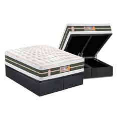 Imagem de Cama Box Baú King: Colchão Molas Castor Bonnel Silver Star Air + Base CRC Suede Gray(193x203)