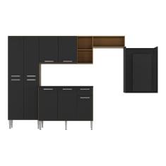 Imagem de Cozinha Completa Mesa Dobrável Multimóveis Madeirada/preta