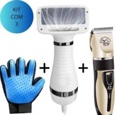 Imagem de Luva Ajustável Azul com Máquina de Tosa e Secador para Pets - LIPPIN