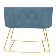 Imagem de Mini Berço Aconchego com Balanço suede Azul Tiffany - D'Classe Decor
