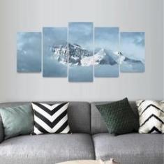 Imagem de Quadro Montanhas Paisagem Nevoeiro Mosaico 5 Peças