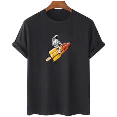 Imagem de Camiseta feminina algodao Astronauta No Picolé Foguete Arte