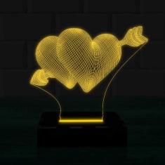 Imagem de Luminária Led 3D Coração Amor Abajur 2