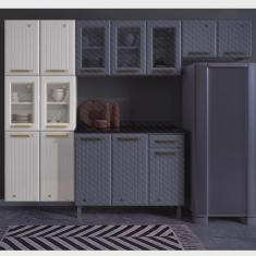 Imagem de Paneleiro Duplo de Aço com Vidro 6 Portas Diamante Telasul