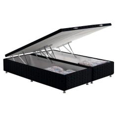 Imagem de Cama Box Baú Universal Queen Bordado Black (158x198x35) - Anjos