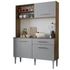 Imagem de Armário de Cozinha Compacta 120cm Rustic/cinza Life Madesa