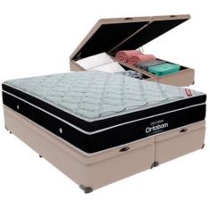 Imagem de Cama Box Baú e Colchão Elegant Molas Ensacadas King Ortobom,  BEGE