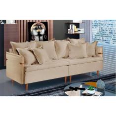 Imagem de Sofá Fixo Atlas 3 Lugares Luxo 200cm Castellar Móbile Bege Claro