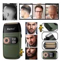 Imagem de Barbeador shaver folha dupla recarregável metal executivo KM2027 - Kem