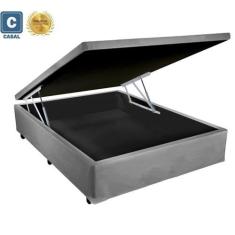 Imagem de Base Box Baú Blindado Viúva AColchoes Sintético Cinza 41x128x188 - Rab