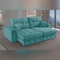 Imagem de Sofá Retrátil Reclinável 250cm Istambul Yescasa Pistache