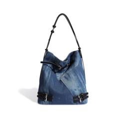 Imagem de Bolsa feminina jeans bolsa de ombro bolsa de ombro grande para mulheres bolsas jeans Hobo, Azul