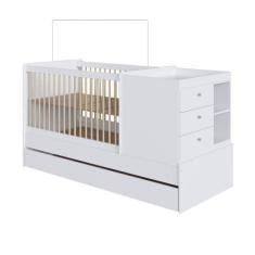 Imagem de Berço Multifuncional com Cama Auxiliar e Cômoda Completa Móveis Branco