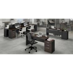 Imagem de Mesa Escritório Web30 1,50x0,525 c/ Gaveteiro Marsala/Preto