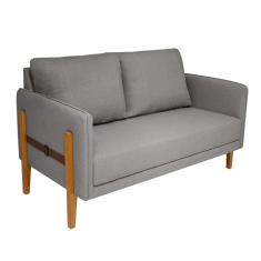 Imagem de Sofá 2 Lugares Nice Linho Cinza E Mel