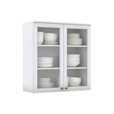 Imagem de Modulo Cozinha Henn Americana Armario 2 Portas De Vidro Branco