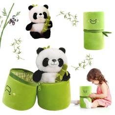 Imagem de Brinquedo de pelúcia de bambu Emoin Panda de 30 cm com travesseiro
