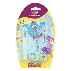 Imagem de Kit Lixa + Tesoura + Cortador para Unhas Infantil Galinha Pintadinha Condor