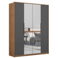 Imagem de Guarda Roupa Casal 4 Portas 2 Espelho Attore Grafito