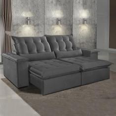 Imagem de Sofá 1,80M Retrátil E Reclinável Safira Com Molas Bonnel 3 Lugares Fab