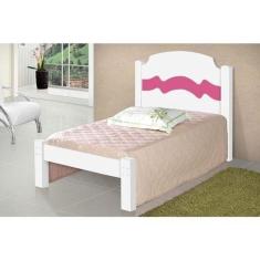 Imagem de Cama Iris Solteiro 0,88cm Branco/rosa Com Colchão- Cambel