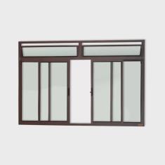 Imagem de Janela Plus 4 Folhas com Bandeira Vidro Liso 100cm x 200cm Brimak